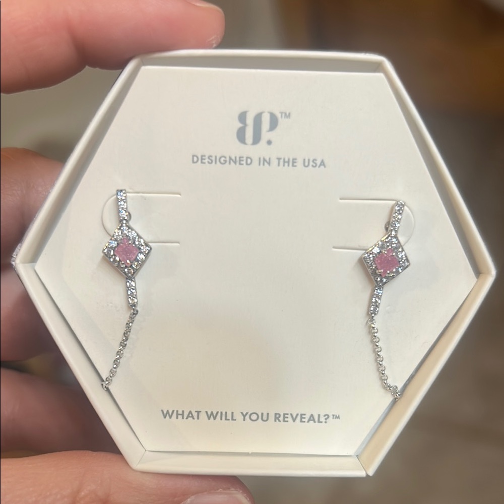 Elegant Pink and Silver Earrings
